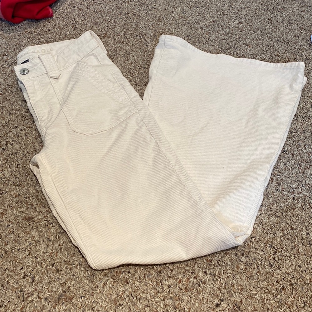 American Eagle Beige Corduroy Flare jeans